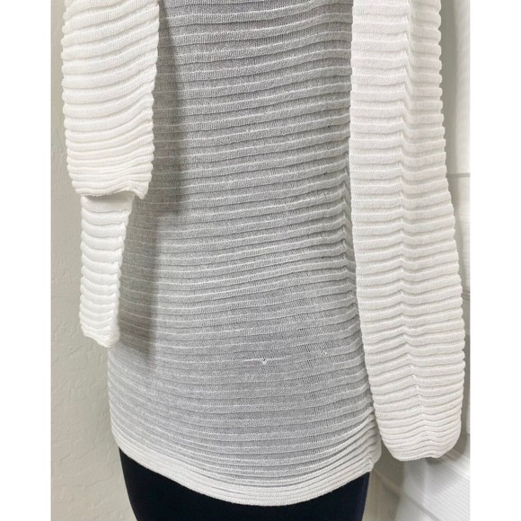 🤍 CHANEL Jewel Button Brooch Pin Ottoman Open Knit Stripe Shoulder Tie Sweater - Picture 9 of 11